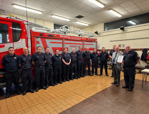 Certificate Awarded to Market Drayton Fire Station