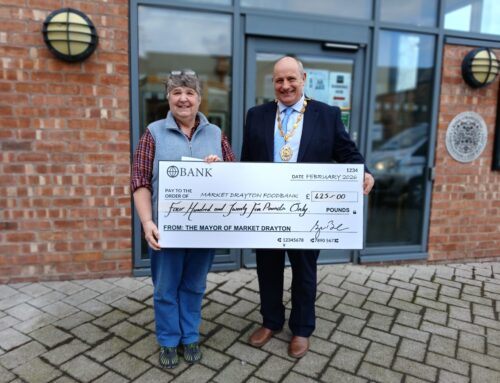 Cheque Presentation to Market Drayton Foodbank