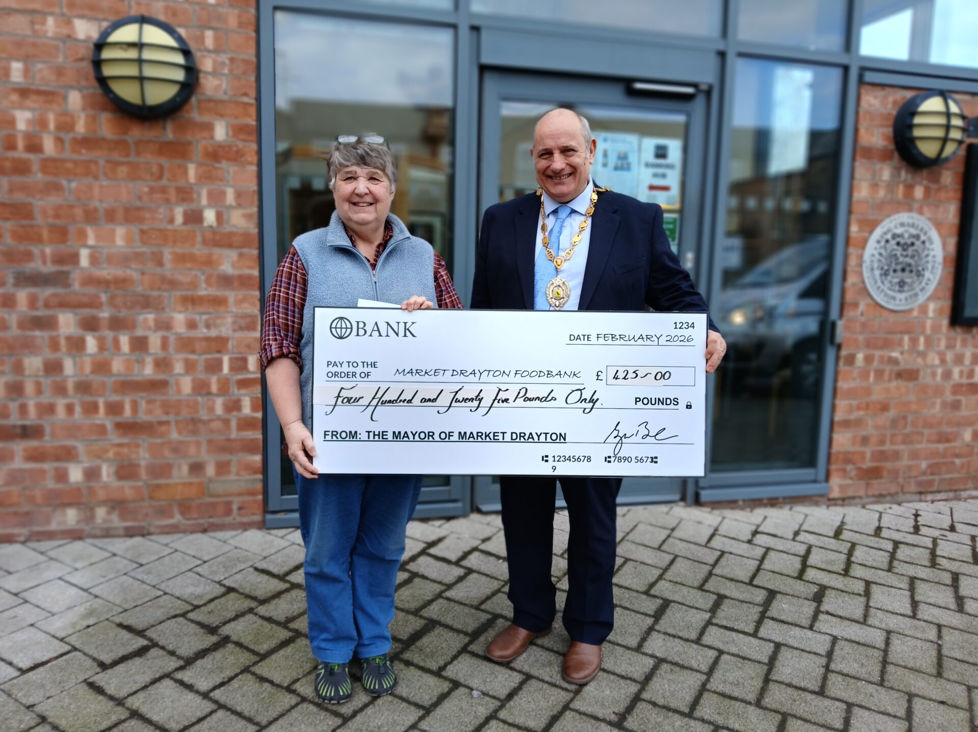 Foodbank Cheque Presentation